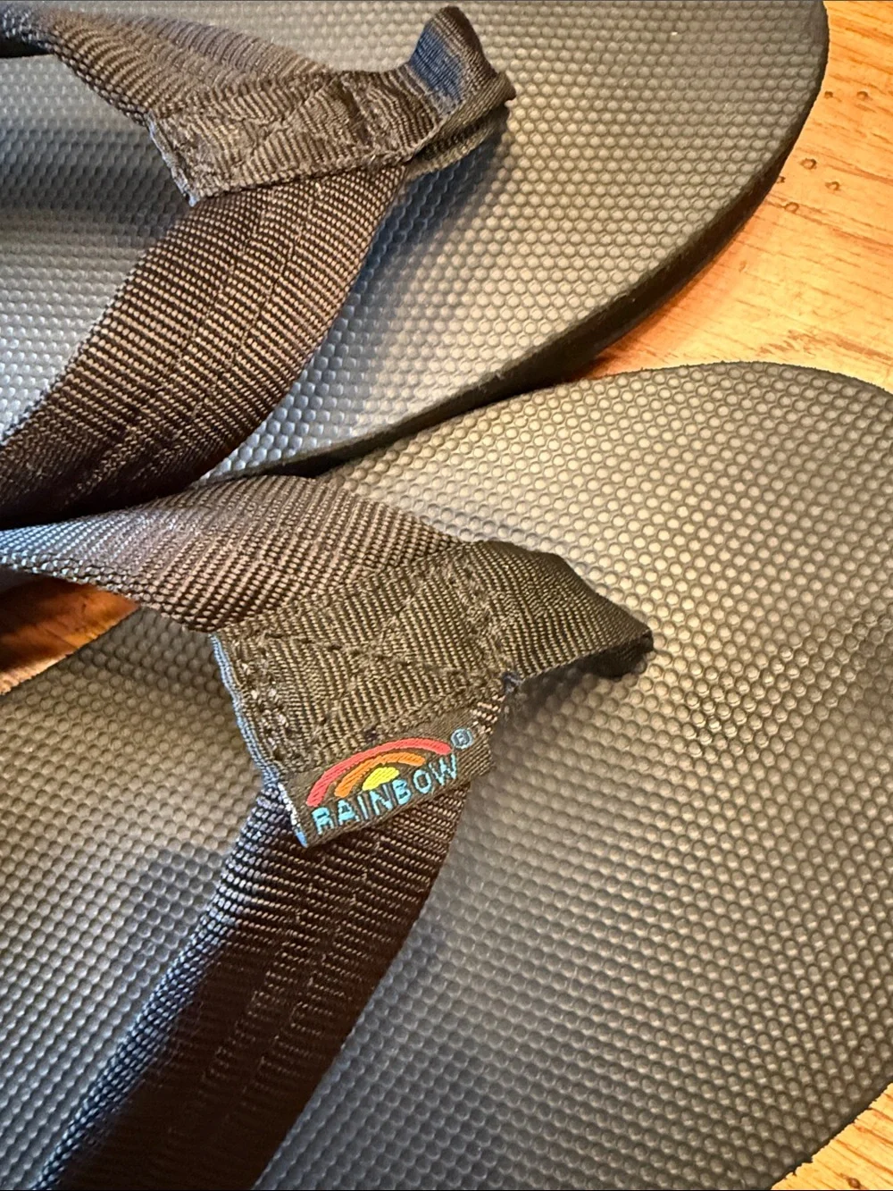 Men's Black Rainbow Flip Flop Classic Rubber XXXL (13.5-15)